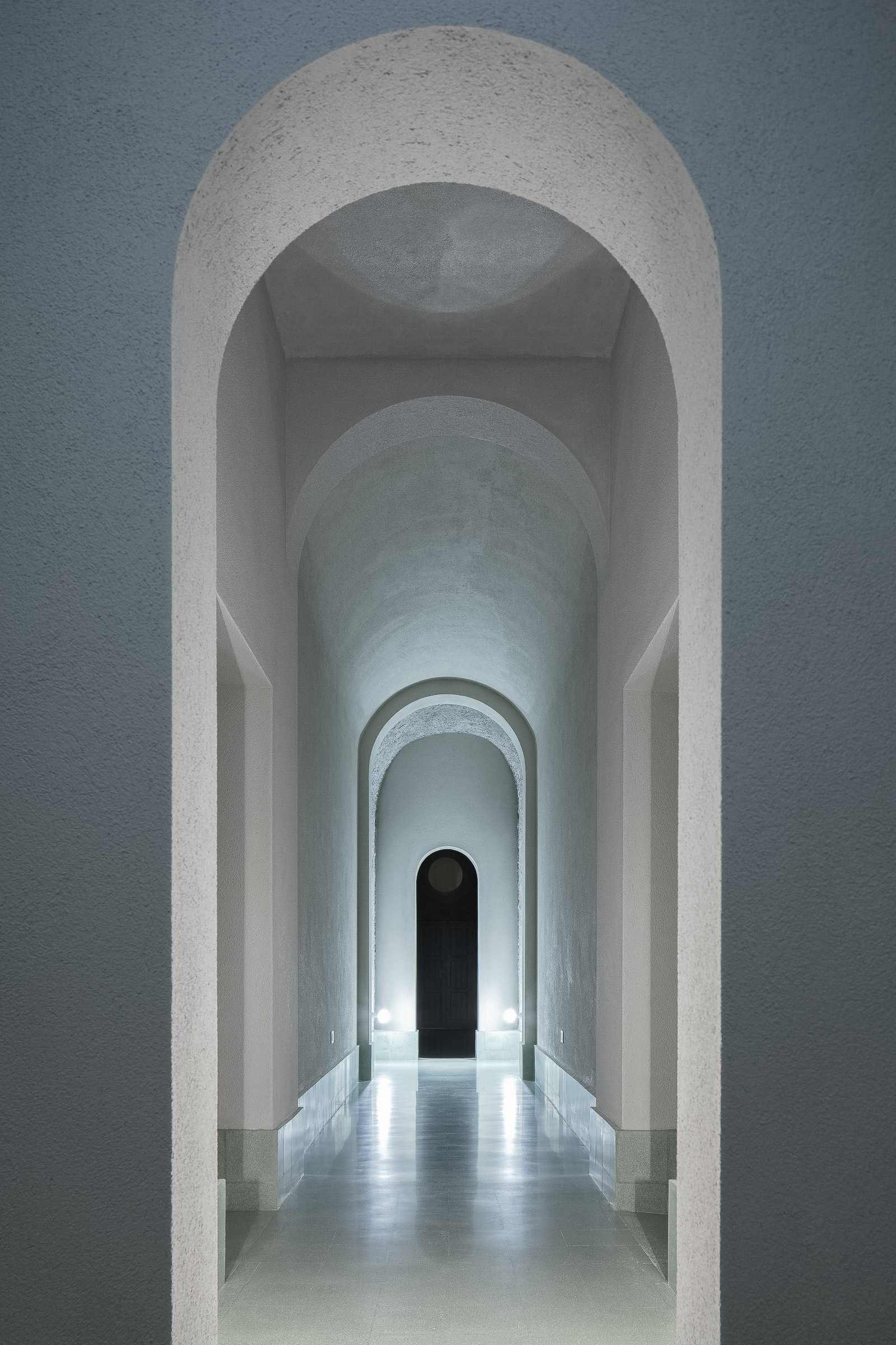 Specus Corallii, Cattedrale di Trapani Veduta prospettica della Galleria di Archi, corridoio di accesso alla Sala Laurentina. Fotografia: Antonino Cardillo